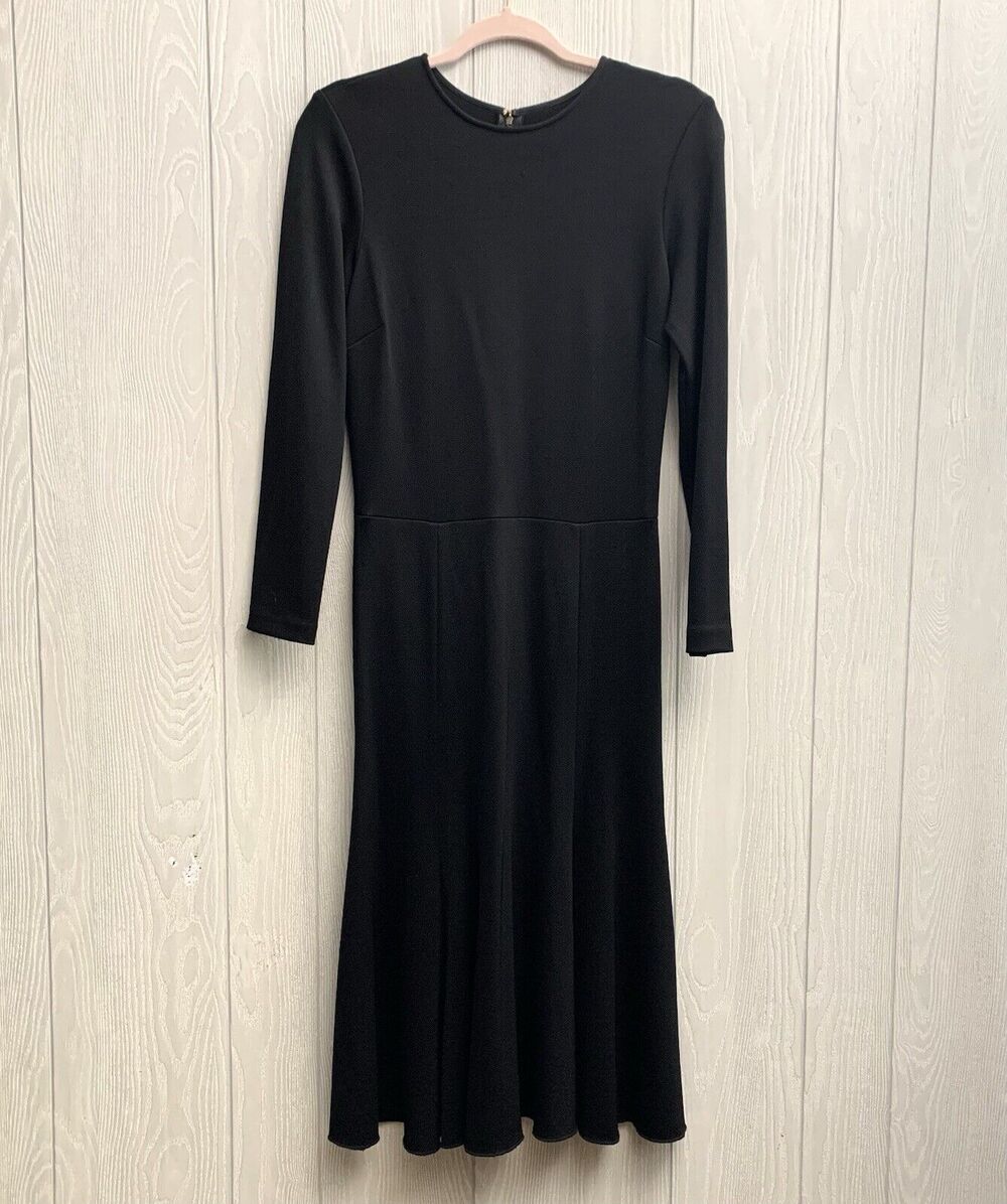 Apiece Apart Black Long Sleeve A-Line Midi Dress Size 4